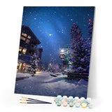 paint by numbers | Street On Christmas | advanced christmas landscapes | FiguredArt