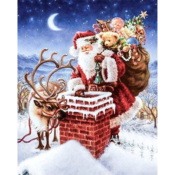 paint by numbers | Santa Claus And Reindeer | advanced animals christmas deer | FiguredArt