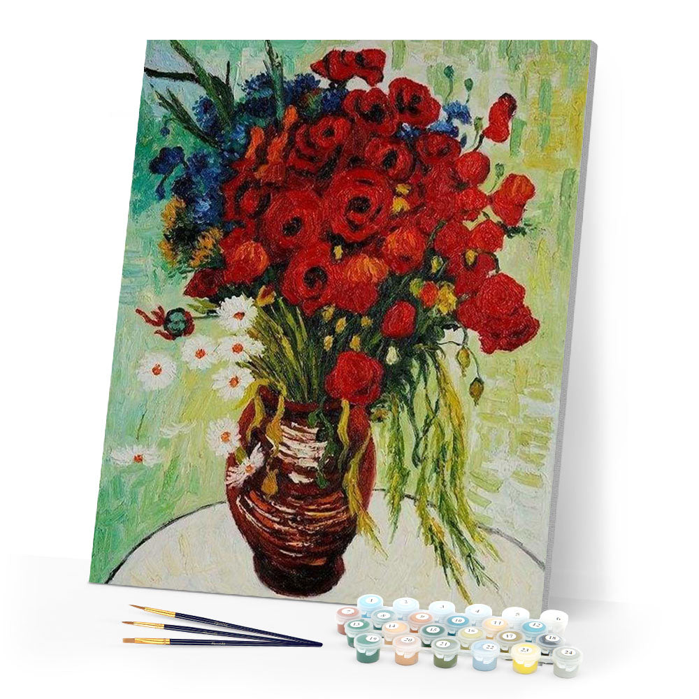 paint by numbers | Daisies and Poppies | advanced flowers | FiguredArt