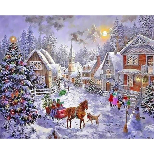 paint by numbers | Christmas cottage | advanced christmas | FiguredArt