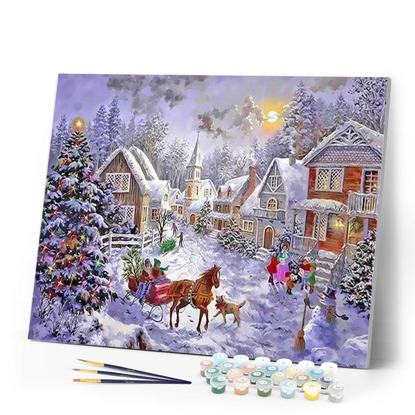 paint by numbers | Christmas cottage | advanced christmas | FiguredArt