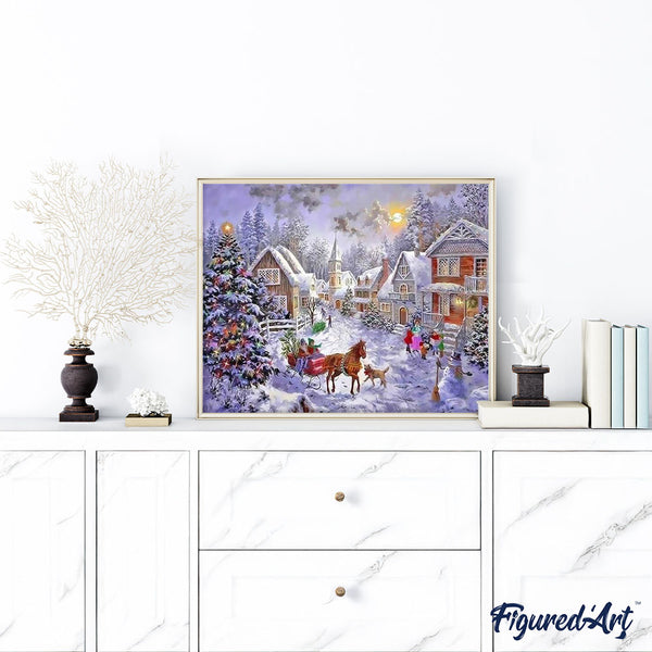 paint by numbers | Christmas cottage | advanced christmas | FiguredArt