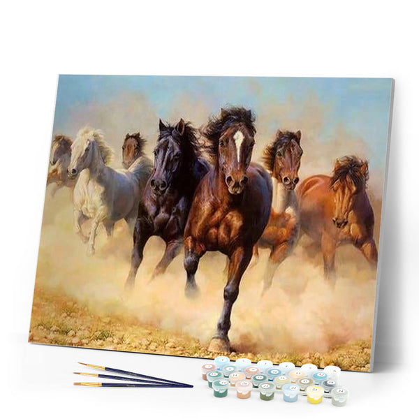 paint by numbers | Herd of Horses | advanced animals horses | FiguredArt