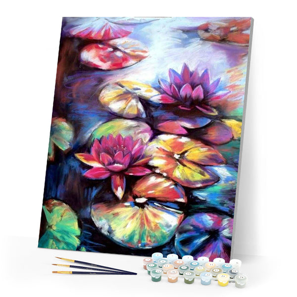 paint by numbers | Colorful Water lilies | advanced flowers | FiguredArt