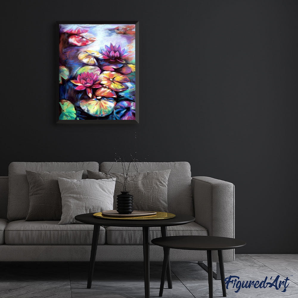 paint by numbers | Colorful Water lilies | advanced flowers | FiguredArt