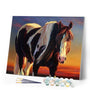 paint by numbers | Horse Black And White | advanced animals horses | FiguredArt