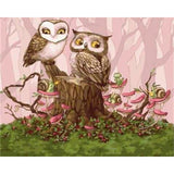 paint by numbers | Owls in the Forest | animals intermediate owls | FiguredArt