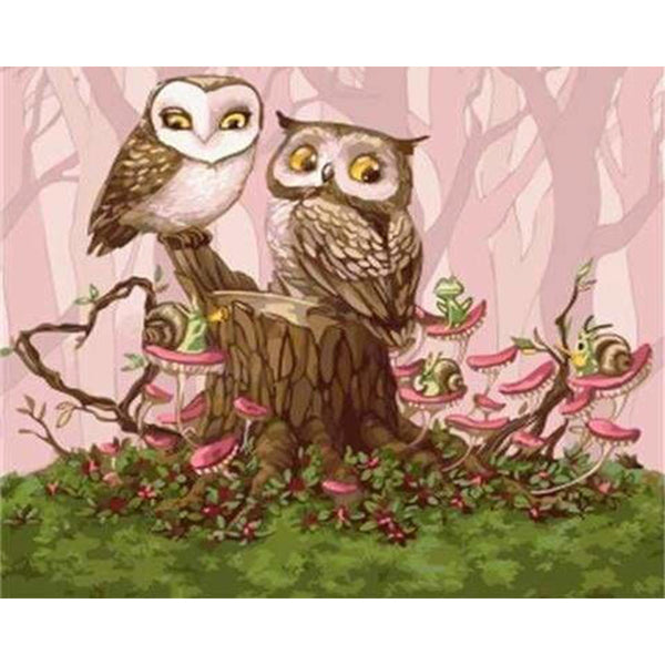 paint by numbers | Owls in the Forest | animals intermediate owls | FiguredArt