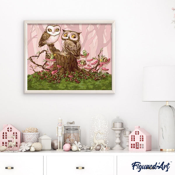 paint by numbers | Owls in the Forest | animals intermediate owls | FiguredArt