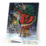 paint by numbers | Santa Claus carrying Gifts | intermediate landscapes | FiguredArt