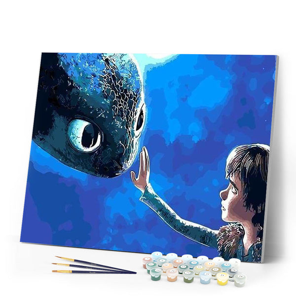 paint by numbers | Dragon Training | animals dragons easy landscapes | FiguredArt