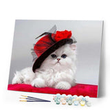 paint by numbers | Red Hat Cat | animals cats intermediate | FiguredArt