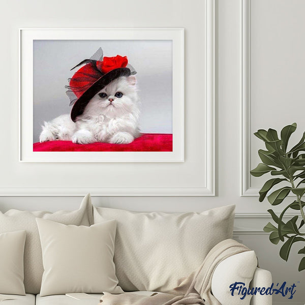 paint by numbers | Red Hat Cat | animals cats intermediate | FiguredArt