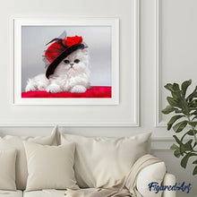 Load image into Gallery viewer, paint by numbers | Red Hat Cat | animals cats intermediate | FiguredArt