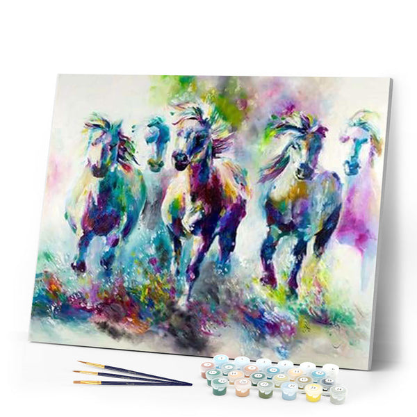 paint by numbers | Galloping Horses | advanced animals horses | FiguredArt