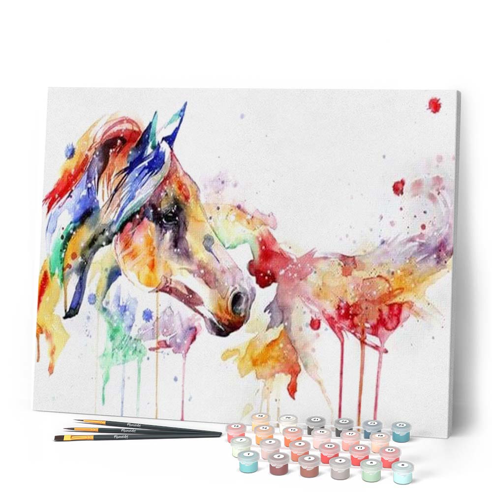 Paint by numbers - Watercolor Horse – Figured'Art