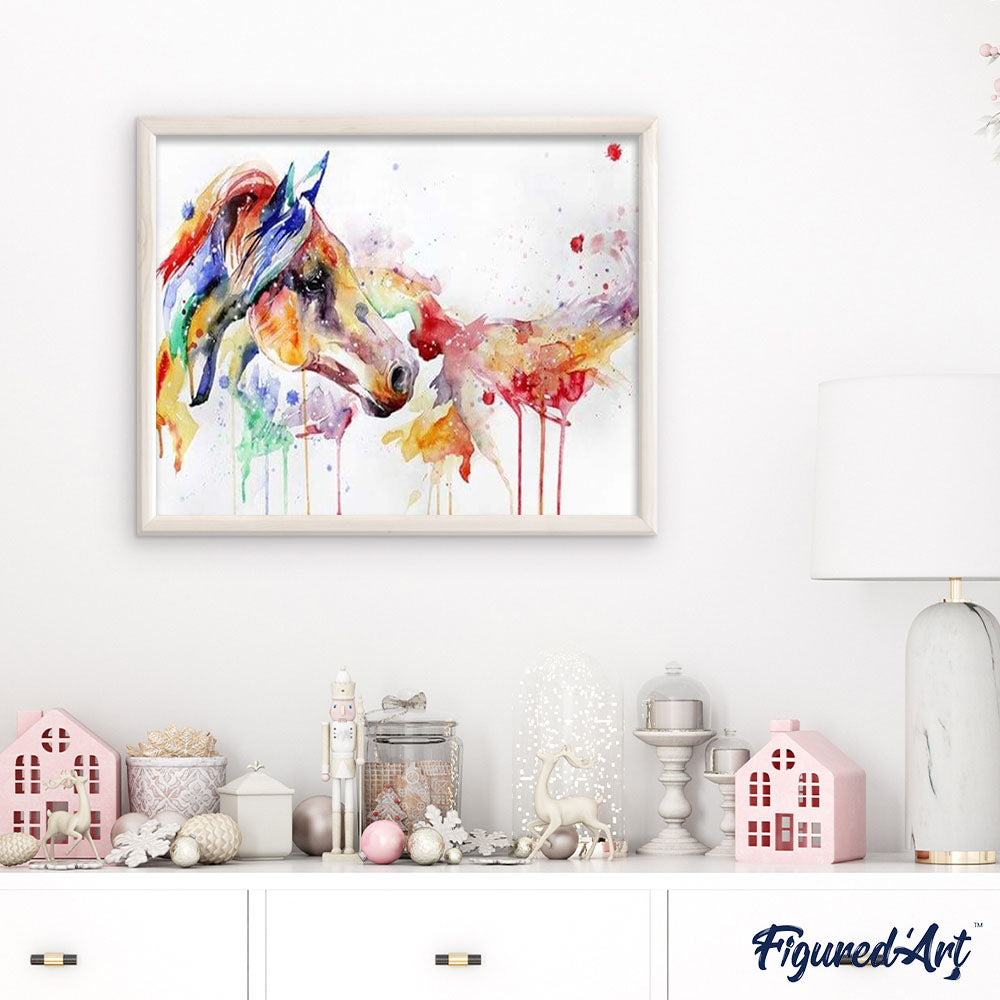 paint by numbers | Watercolor Horse | animals horses intermediate | FiguredArt