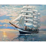 paint by numbers | Sailboat Ocean Landscape | advanced ships and boats | FiguredArt