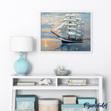 paint by numbers | Sailboat Ocean Landscape | advanced ships and boats | FiguredArt