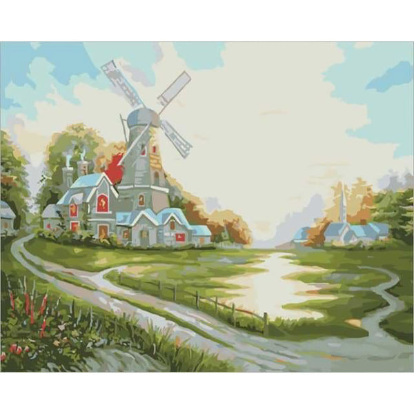paint by numbers | Mill | easy landscapes | FiguredArt