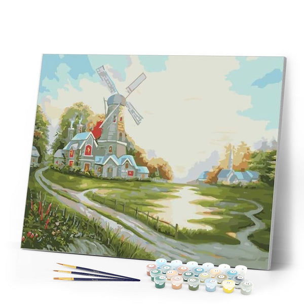 paint by numbers | Mill | easy landscapes | FiguredArt