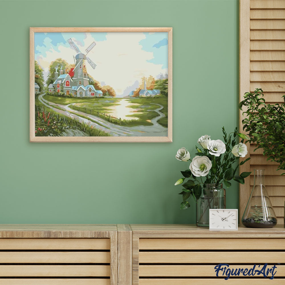 paint by numbers | Mill | easy landscapes | FiguredArt