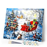 paint by numbers | Christmas Gifts on a Snowy day | christmas intermediate | FiguredArt
