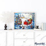 paint by numbers | Christmas Gifts on a Snowy day | christmas intermediate | FiguredArt