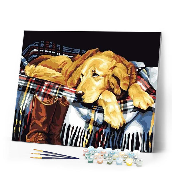 paint by numbers | Lazy dog | animals dogs easy | FiguredArt