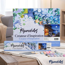 Load image into Gallery viewer, paint by numbers | Cabin and Moonlight View | intermediate landscapes | FiguredArt