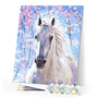 paint by numbers | White Horse And Flowers | animals easy horses | FiguredArt