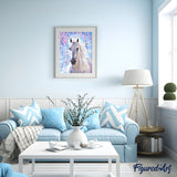 paint by numbers | White Horse And Flowers | animals easy horses | FiguredArt