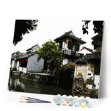 paint by numbers | Small town in Japan | cities intermediate | FiguredArt