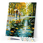 paint by numbers | Mother And Son In The Rain | intermediate landscapes trees | FiguredArt