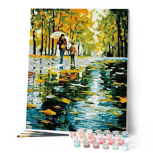 Load image into Gallery viewer, paint by numbers | Mother And Son In The Rain | intermediate landscapes trees | FiguredArt
