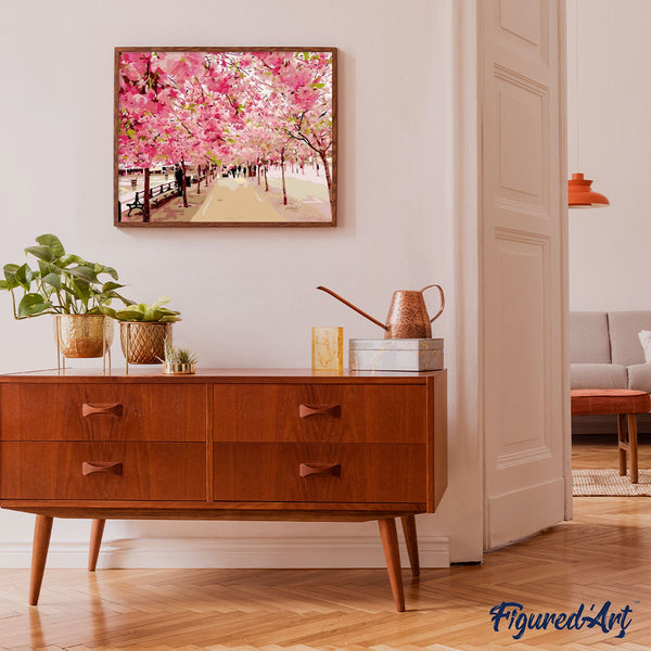 paint by numbers | Romantic Cherry Tree | intermediate landscapes trees | FiguredArt