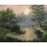 paint by numbers | Small Lake at Dawn | intermediate landscapes mountains | FiguredArt