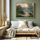 paint by numbers | Small Lake at Dawn | intermediate landscapes mountains | FiguredArt