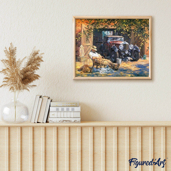 paint by numbers | Man sitting near his car | advanced landscapes | FiguredArt