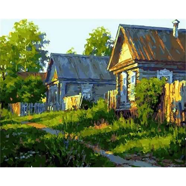 paint by numbers | Wooden House | intermediate landscapes | FiguredArt