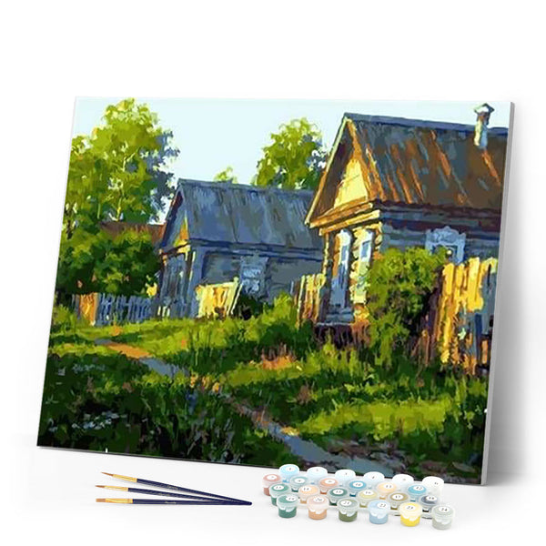 paint by numbers | Wooden House | intermediate landscapes | FiguredArt