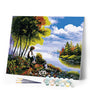 paint by numbers | Child fishing | advanced landscapes | FiguredArt