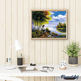 paint by numbers | Child fishing | advanced landscapes | FiguredArt