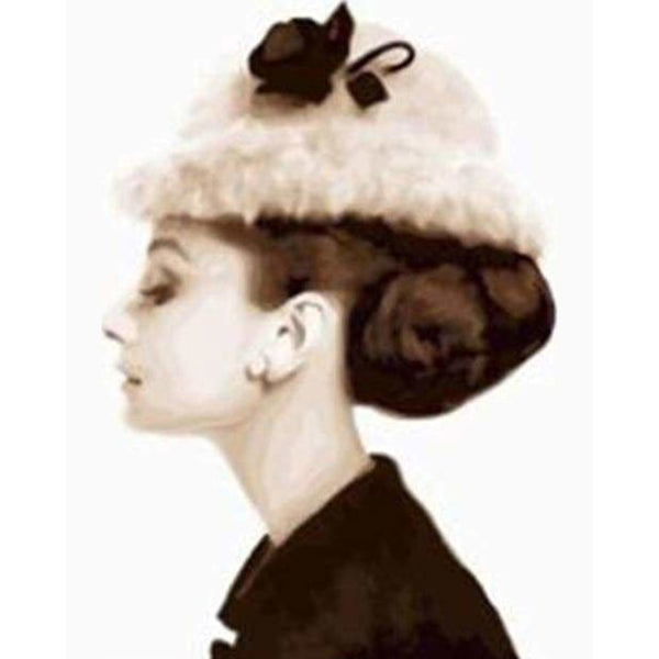 paint by numbers | Stylish Hat | intermediate portrait | FiguredArt