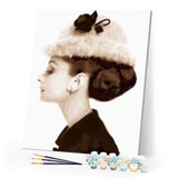 paint by numbers | Stylish Hat | intermediate portrait | FiguredArt