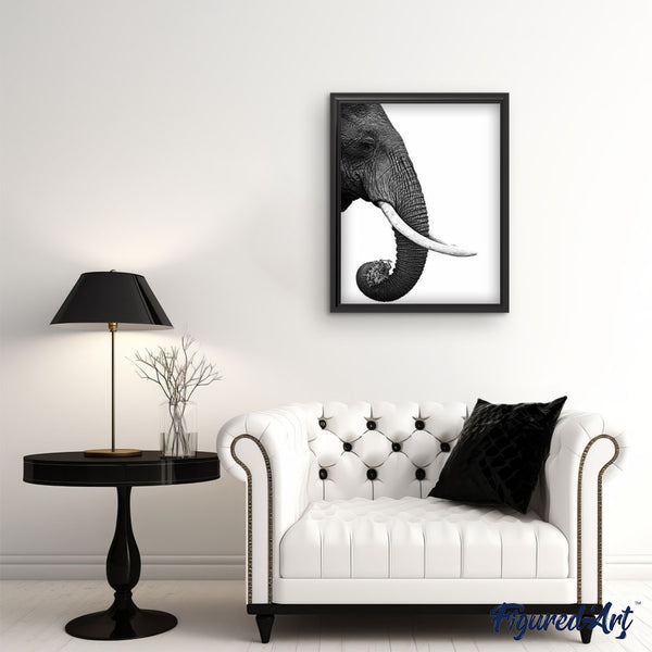 paint by numbers | Dark gray Elephant | advanced animals elephants | FiguredArt