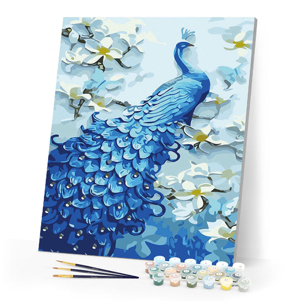 paint by numbers | Peacock Vertical | animals intermediate peacocks | FiguredArt