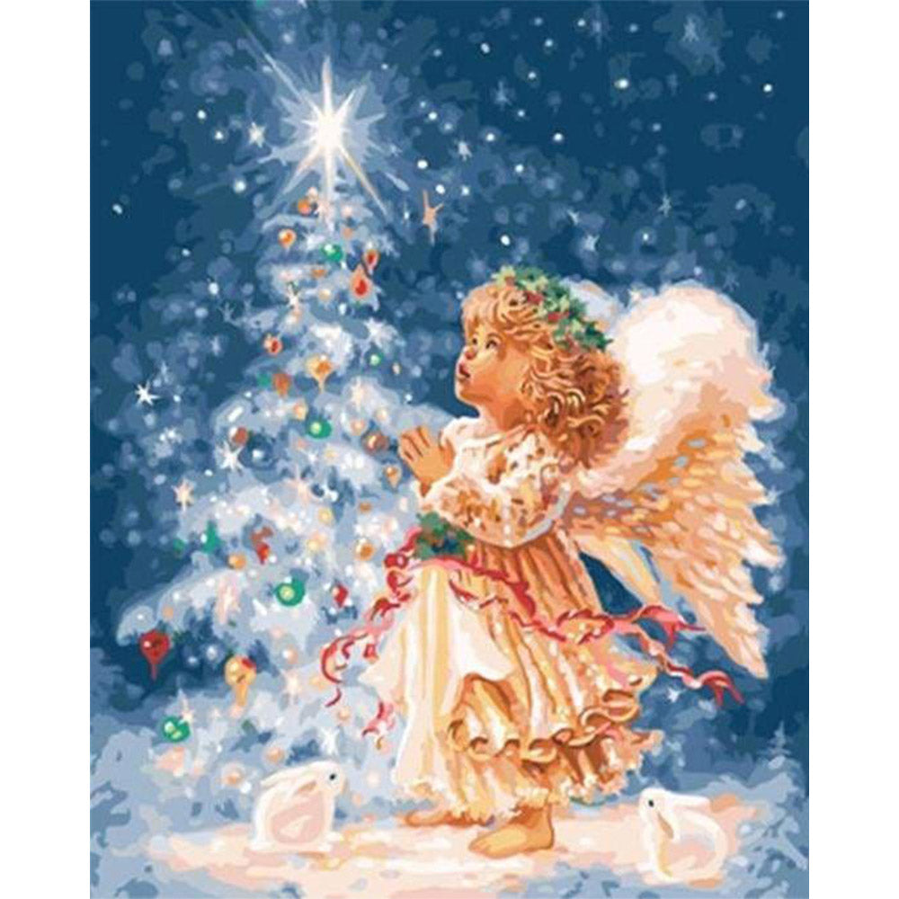 paint by numbers | Angel during Christmas | christmas intermediate religion | FiguredArt