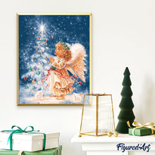 Load image into Gallery viewer, paint by numbers | Angel during Christmas | christmas intermediate religion | FiguredArt