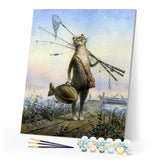 paint by numbers | Cat Fishing | advanced animals cats | FiguredArt